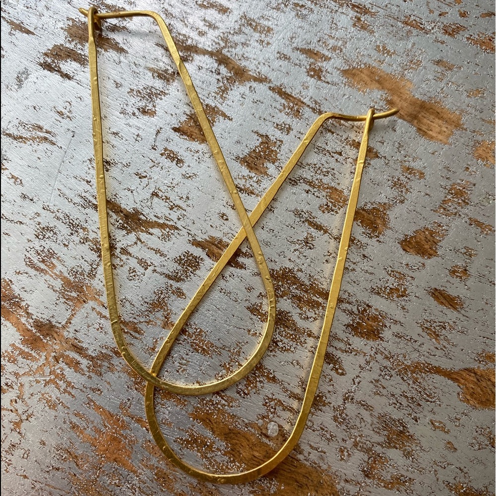Gold Long Hoop Earrings